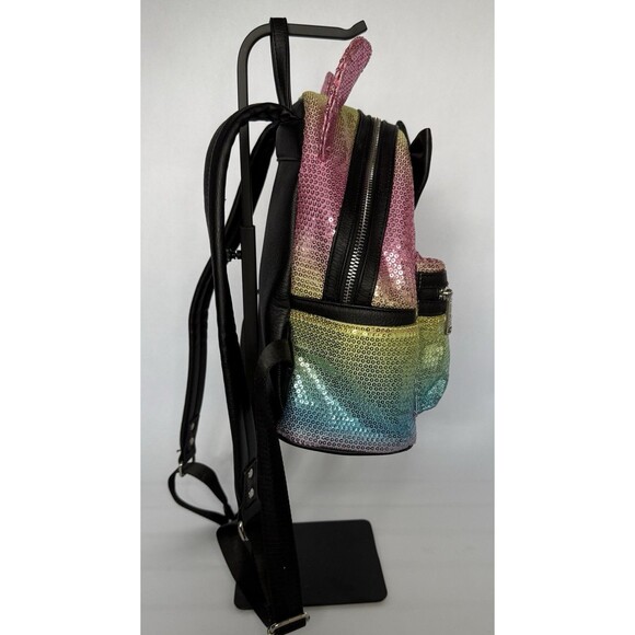 Loungefly Disney Parks Rainbow Sequin Pastel Minnie Mouse Mini Backpack